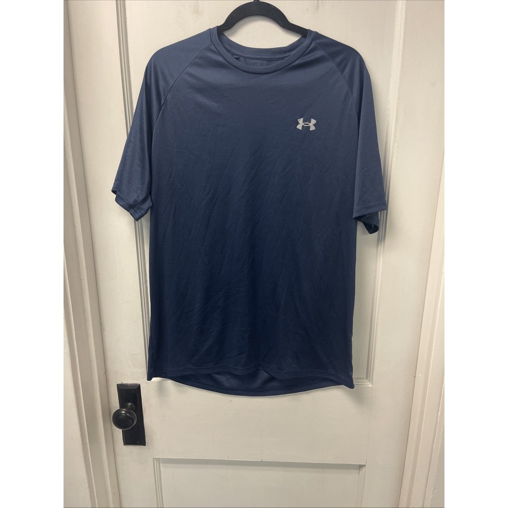 Mens Under Armor Size XL Navy Blue Short Sleeve Athletic T Shirt